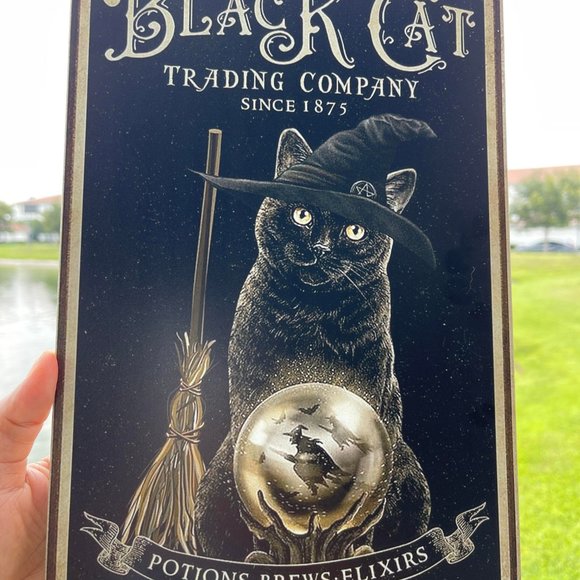 Tin Sign Black Cat Trading Company since 1875, Potions-Brews-Elixirs 8x12" - Picture 3 of 4